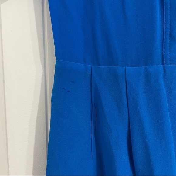 Madewell Blue Silk Short Sleeves Dress - Picture 8 of 8